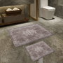 Mijölnir 510616 Juego de Alfombras de Baño Taupe Grey, 100% Poliéster Antideslizante Antibacteriano, 50x60 cm y 60x100 cm